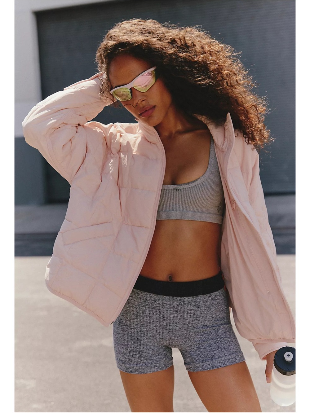 Free People Pippa Packable Puffer Jacket Ballet Slipper Pink Medium